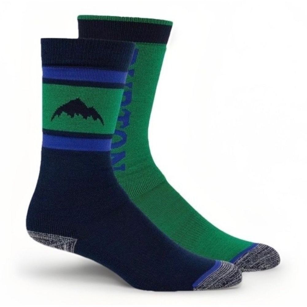 2 Pack Burton Weekend Midweight Kids Medium/Large (2-4) Galaxy Green‎ Socks NEW